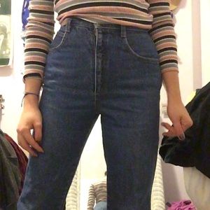 High waisted denim jeans